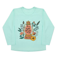 Girls Full Sleeves T-Shirt - Cyan