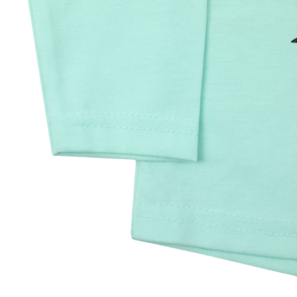 Girls Full Sleeves T-Shirt - Cyan, Girls T-Shirts, Chase Value, Chase Value
