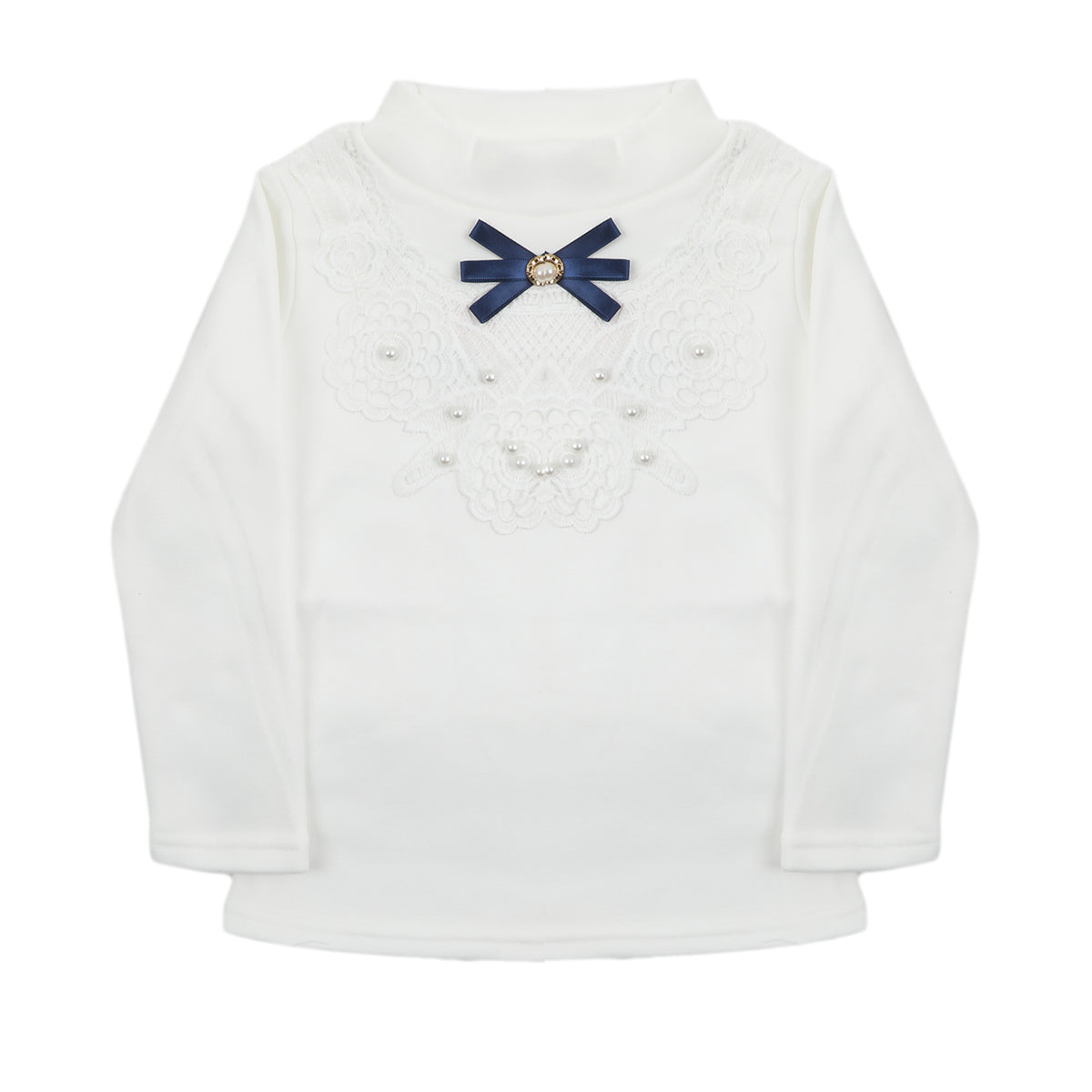 Girls Full Sleeves T-Shirt - White, Girls T-Shirts, Chase Value, Chase Value