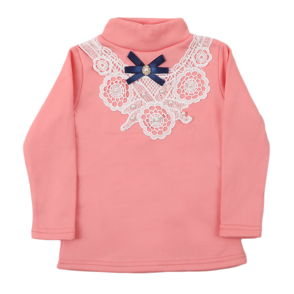 Girls Full Sleeves T-Shirt - Pink, Girls T-Shirts, Chase Value, Chase Value