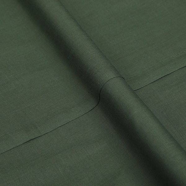 Men's Shabbir Gold Plain Wash & Wear Unstitched Suit - Olive Green