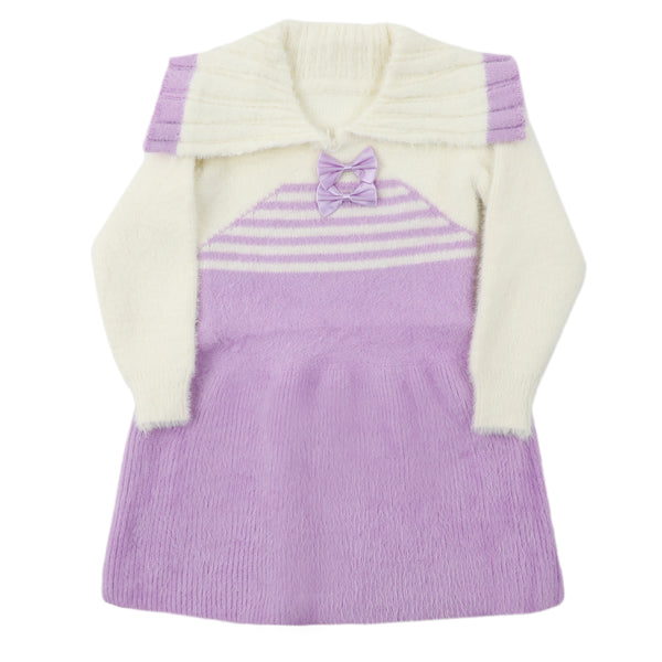 Girls Full Sleeves Sweater - Purple