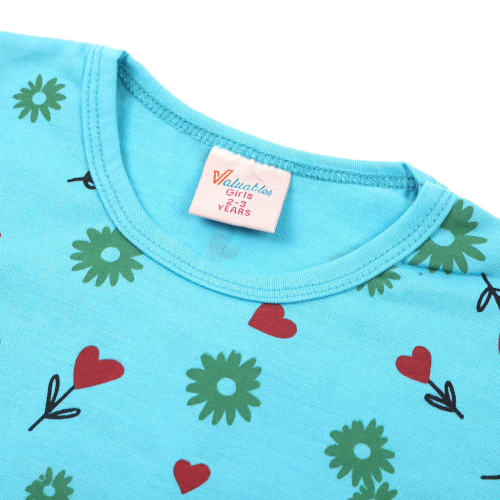 Girls Full Sleeves T-Shirt - Blue, Girls T-Shirts, Chase Value, Chase Value