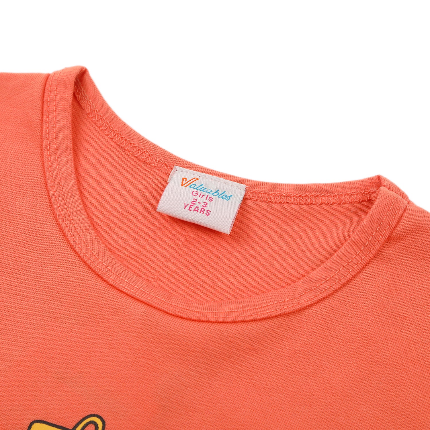 Girls Full Sleeves T-Shirt - Peach, Girls T-Shirts, Chase Value, Chase Value