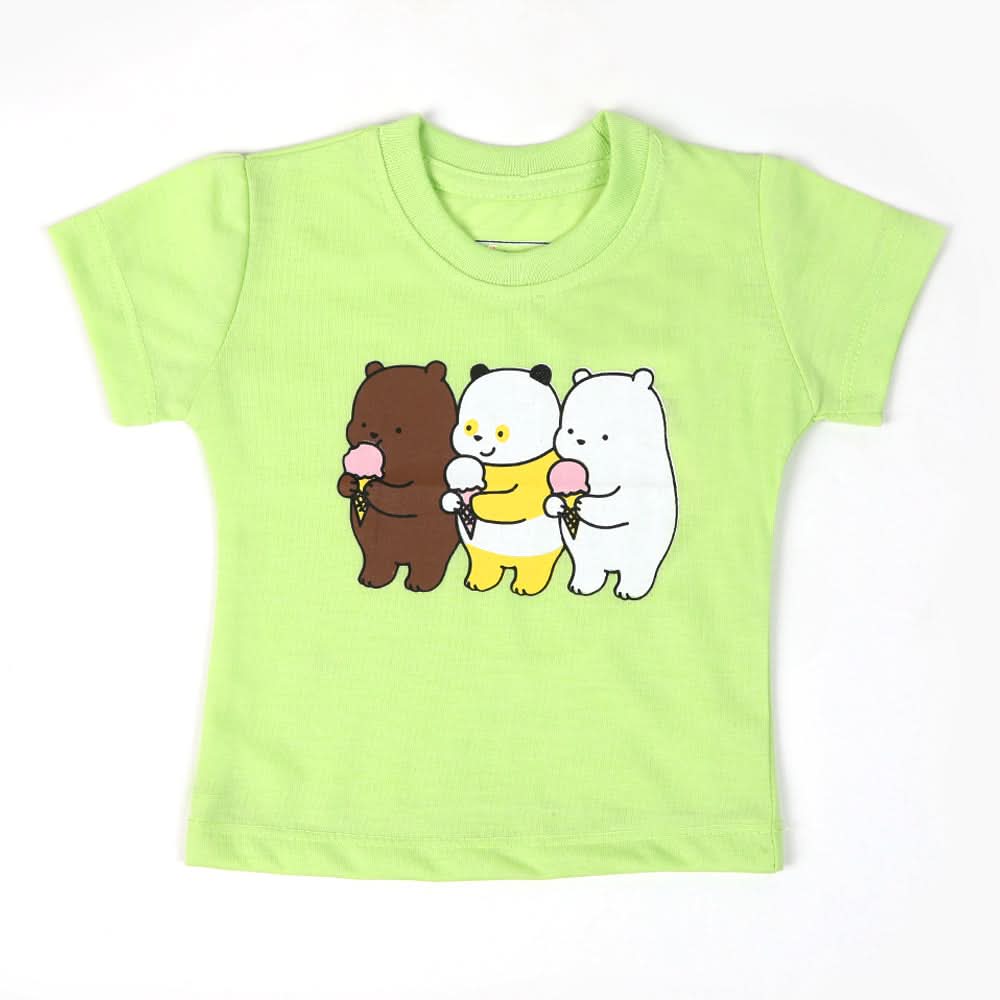 Newborn Girls Half Sleeves T-Shirt - Light Green, Newborn Girls T-Shirts, Chase Value, Chase Value