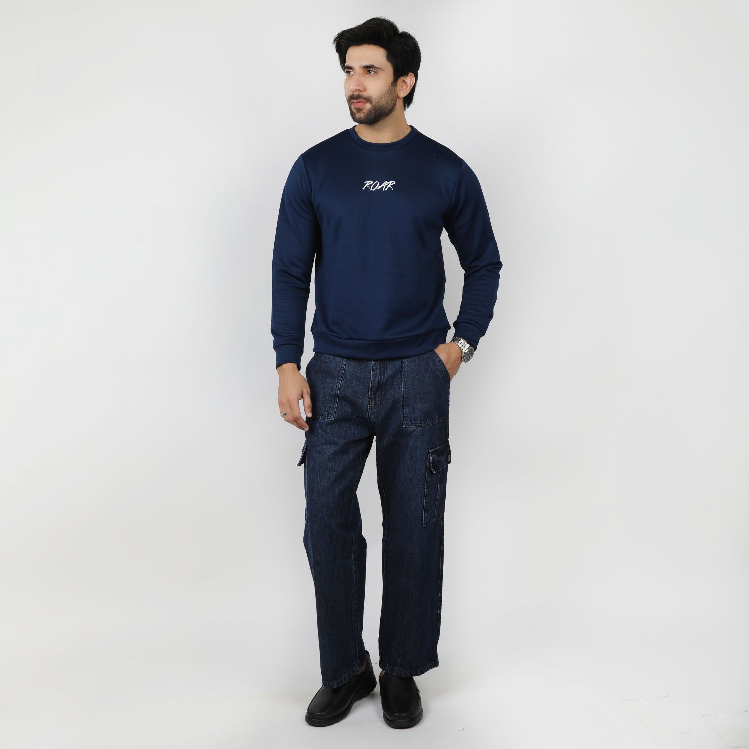 Eminent Men's Full Sleeves Sweat Shirt - Navy Blue, Men's Sweater & Sweat Shirts, Eminent, Chase Value