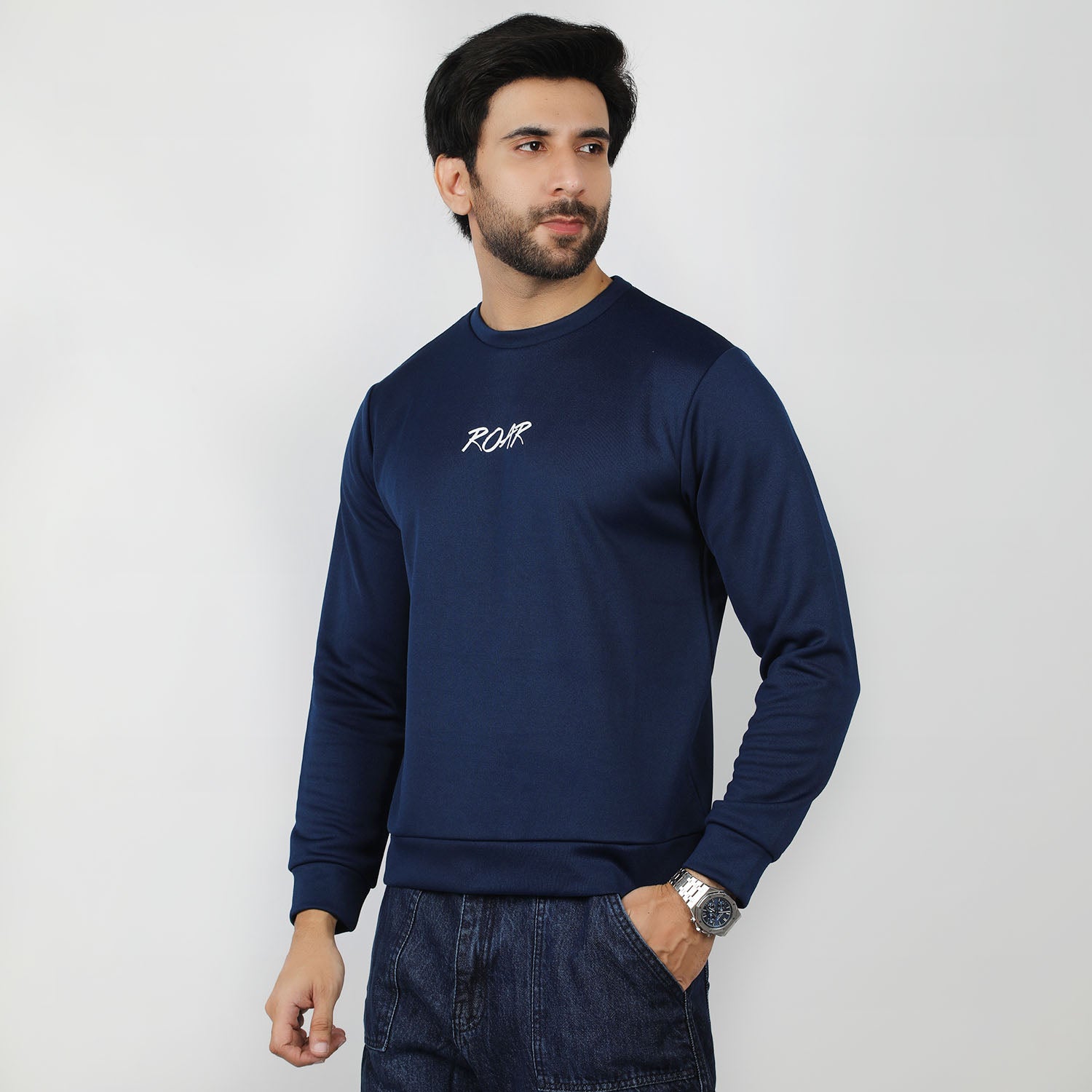 Eminent Men's Full Sleeves Sweat Shirt - Navy Blue, Men's Sweater & Sweat Shirts, Eminent, Chase Value