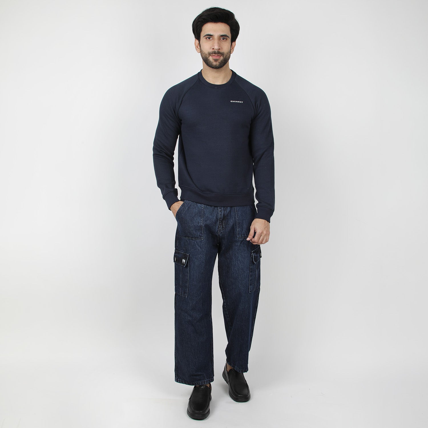 Eminent Men's Full Sleeves Sweat Shirt - Navy Blue, Men's Sweater & Sweat Shirts, Eminent, Chase Value