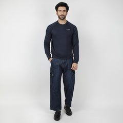 Eminent Men's Full Sleeves Sweat Shirt - Navy Blue