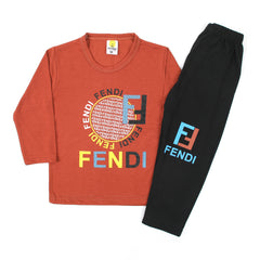 Boys Full Sleeves Suit - Rust