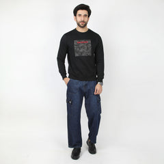 Eminent Men's Full Sleeves Sweat Shirt - Black