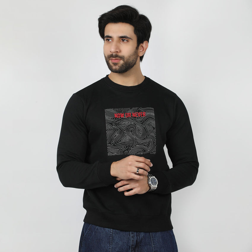 Eminent Men's Full Sleeves Sweat Shirt - Black