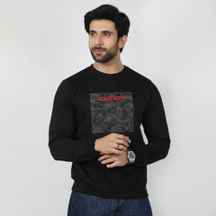 Eminent Men's Full Sleeves Sweat Shirt - Black