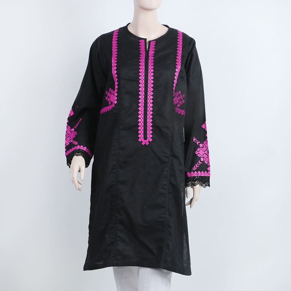Women's Emboridered Kurti - Black, Women Shalwar Suits, Chase Value, Chase Value