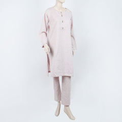 Women's Check Shalwar Suit - Light Pink