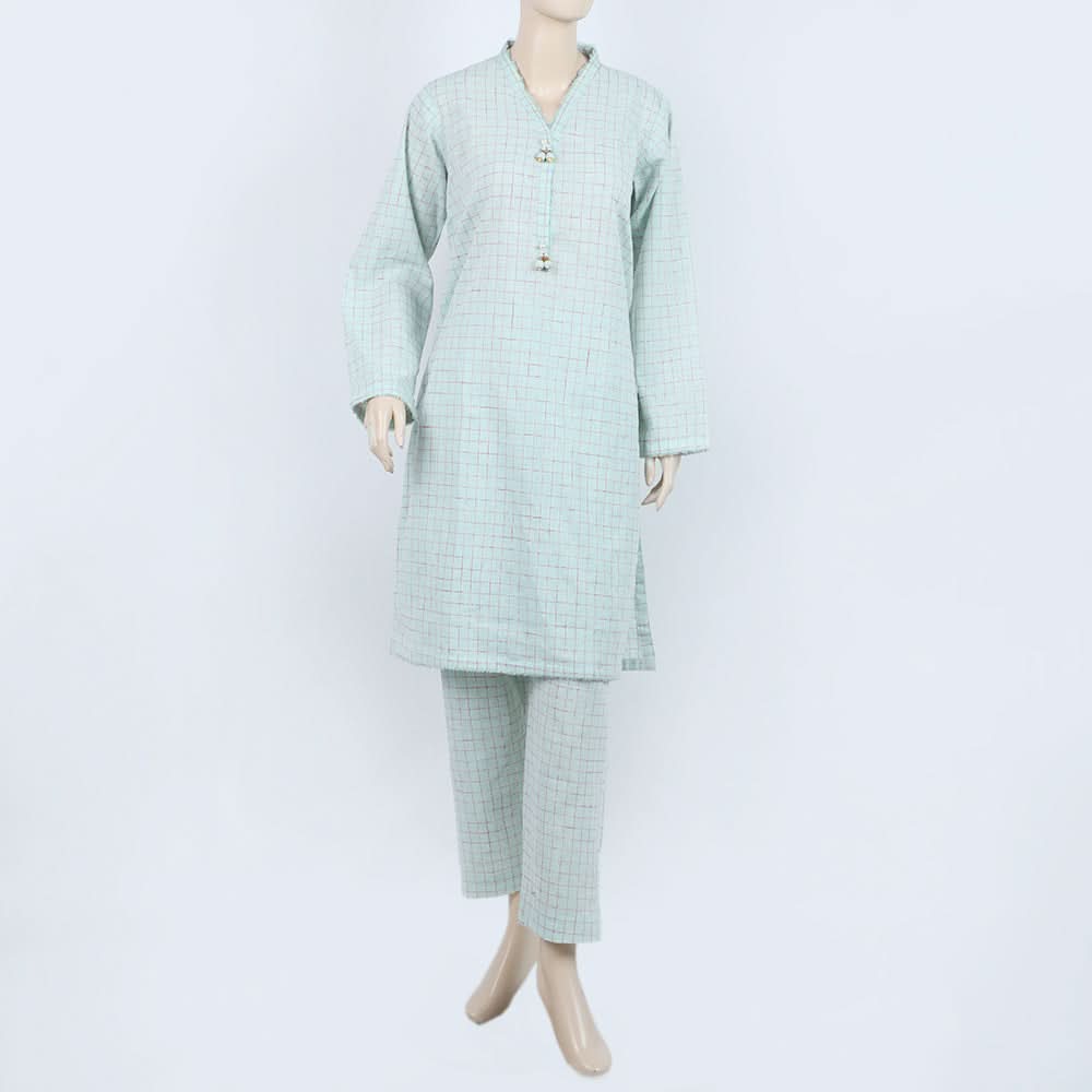 Womens Check Shalwar Suit - Mint, Women Shalwar Suits, Chase Value, Chase Value