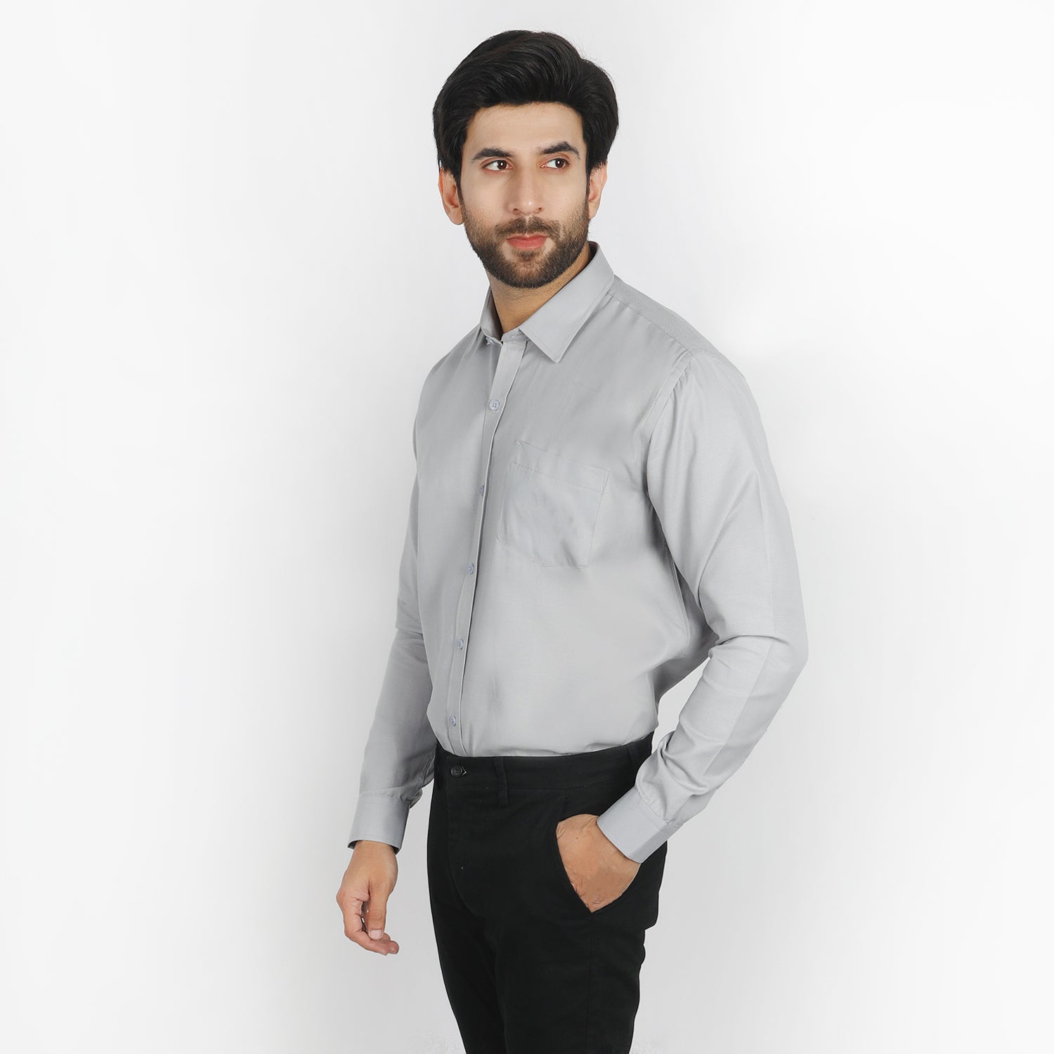Valuable Men's Formal Dobby Shirt - Grey, Men's Shirts, Chase Value, Chase Value