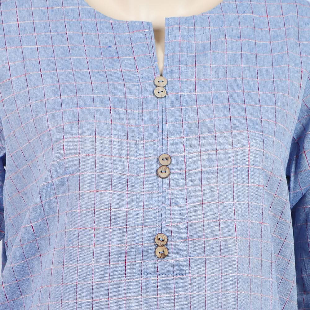 Women's Check Shalwar Suit - Light Blue, Women Shalwar Suits, Chase Value, Chase Value