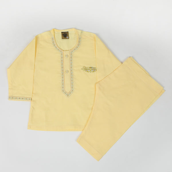 Newborn Boys Shalwar Suit - Lemon