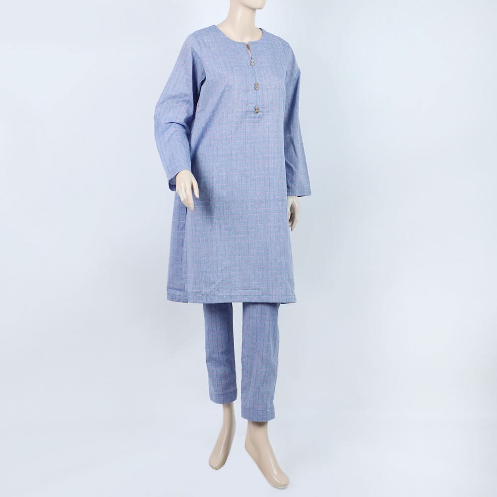Women's Check Shalwar Suit - Light Blue, Women Shalwar Suits, Chase Value, Chase Value