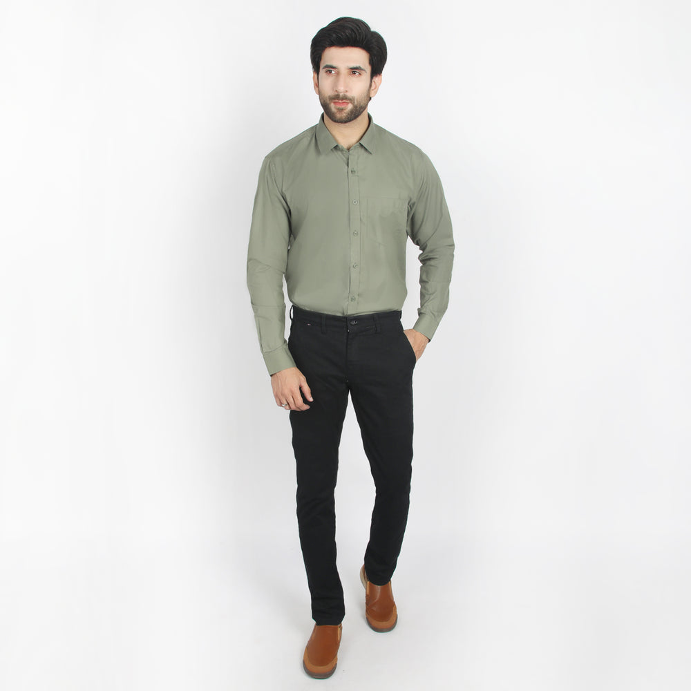 Valuable Men's Formal Plain Shirt - Olive, Men's Shirts, Chase Value, Chase Value