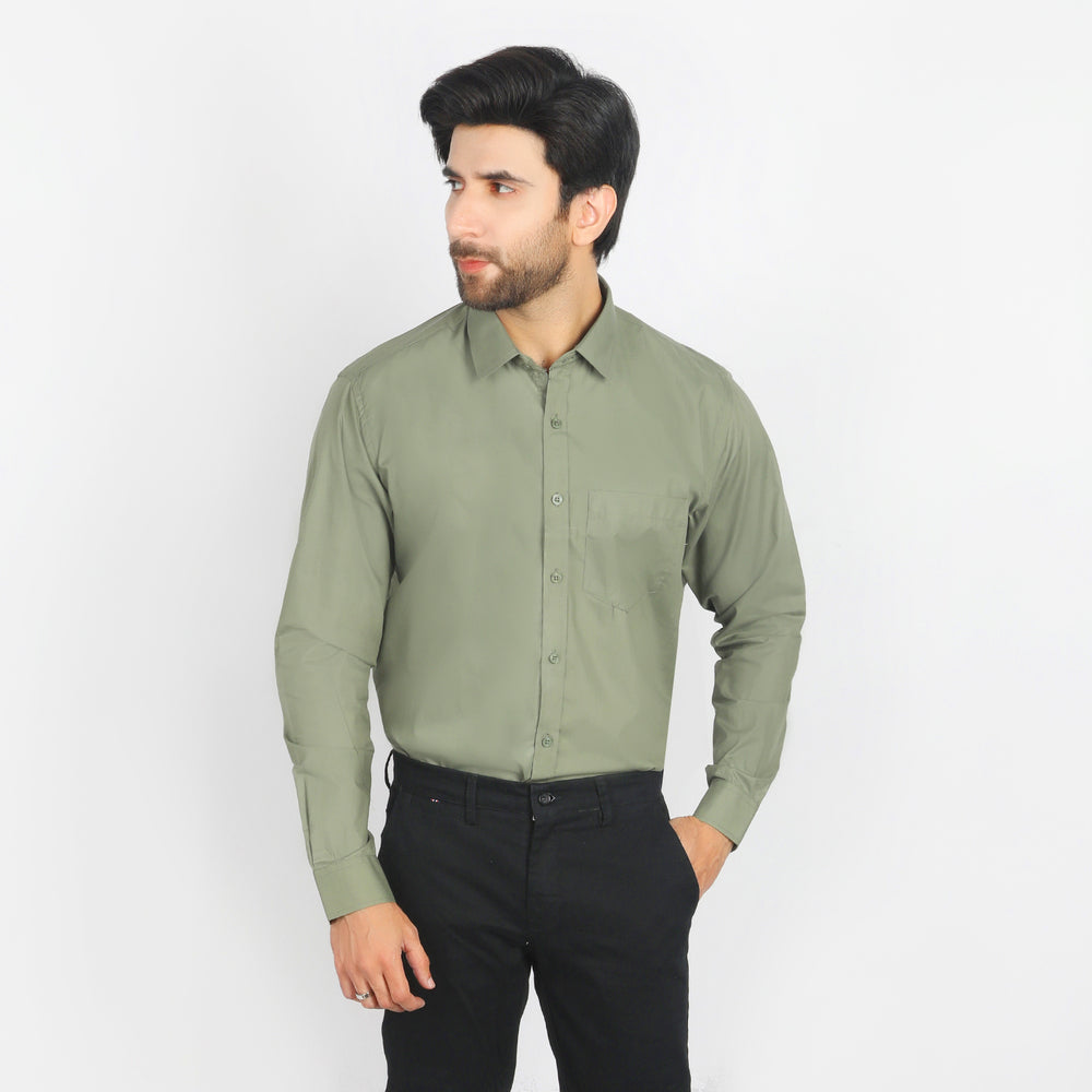Valuable Men's Formal Plain Shirt - Olive, Men's Shirts, Chase Value, Chase Value