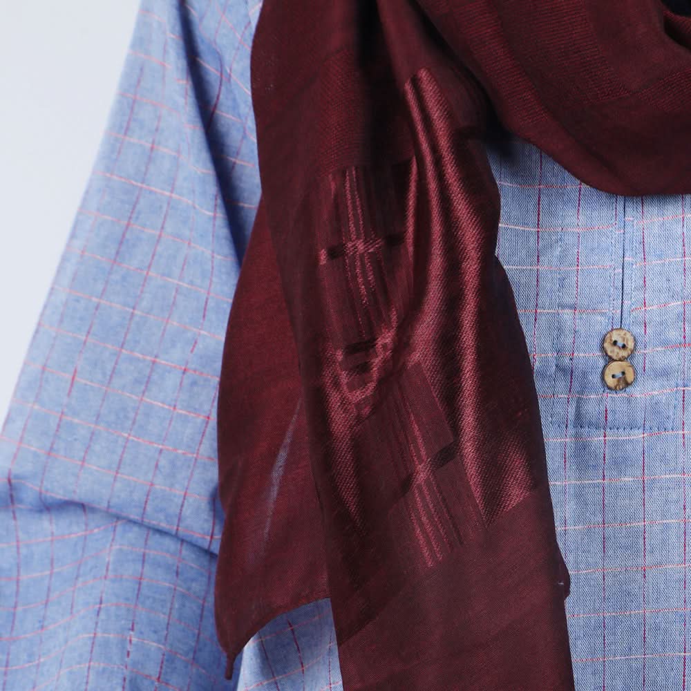 Women's Jacquard Turkish Scarves - Maroon, Women Shawls & Scarves, Chase Value, Chase Value