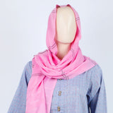 Women's Turkish Dupatta - Pink, Women Shawls & Scarves, Chase Value, Chase Value