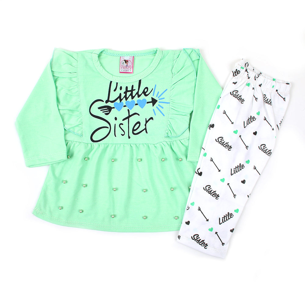 Newborn Girls Full Sleeves Suit - Green, Newborn Girls Sets & Suits, Chase Value, Chase Value