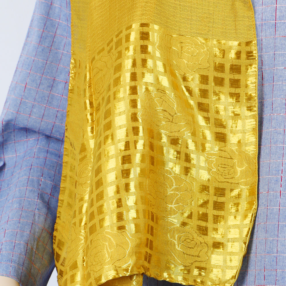 Women's Turkish Jacquard Border - Mustard, Women Shawls & Scarves, Chase Value, Chase Value
