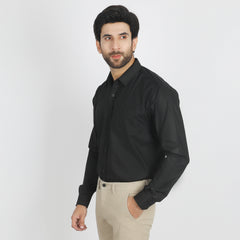Men's Formal Plain Shirt - Black