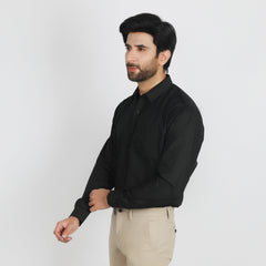 Men's Formal Plain Shirt - Black