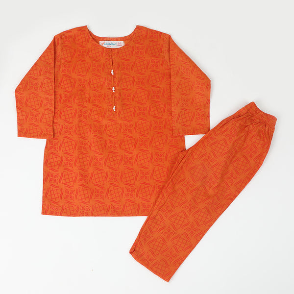 Girls Shalwar Suit - Orange