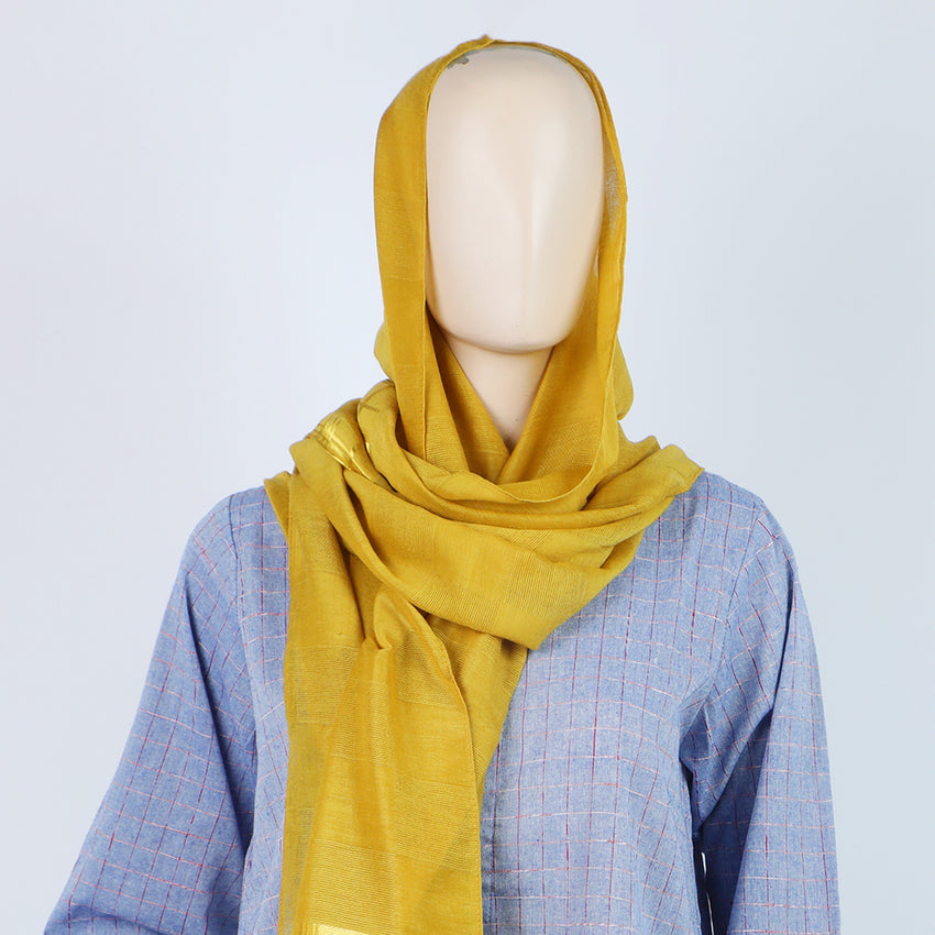 Women's Jacquard Turkish Scarves - Mustard
