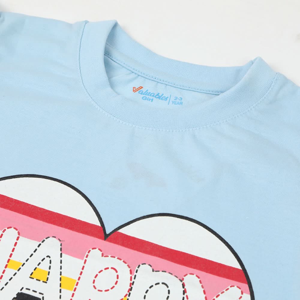 Girls Half Sleeves T-Shirt - Light Blue, Girls T-Shirts, Chase Value, Chase Value