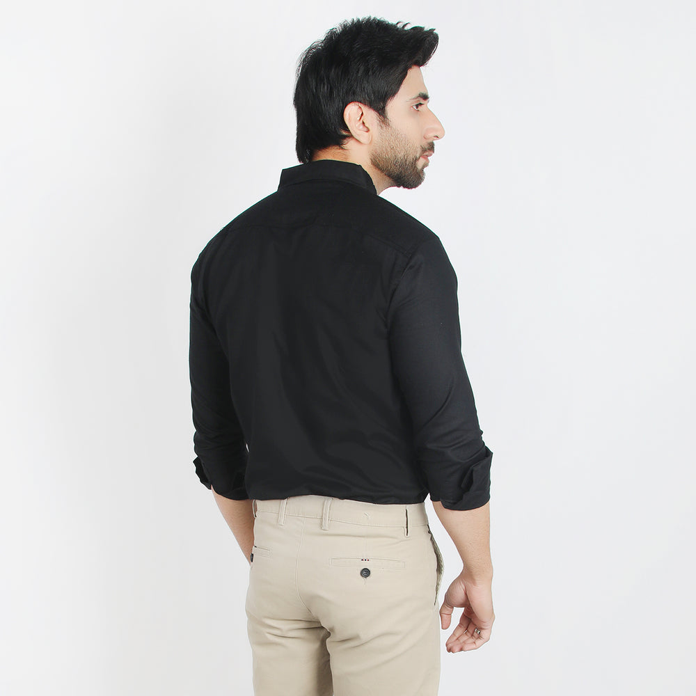 Men's Casual Chambray Shirt - Black, Men's Shirts, Chase Value, Chase Value