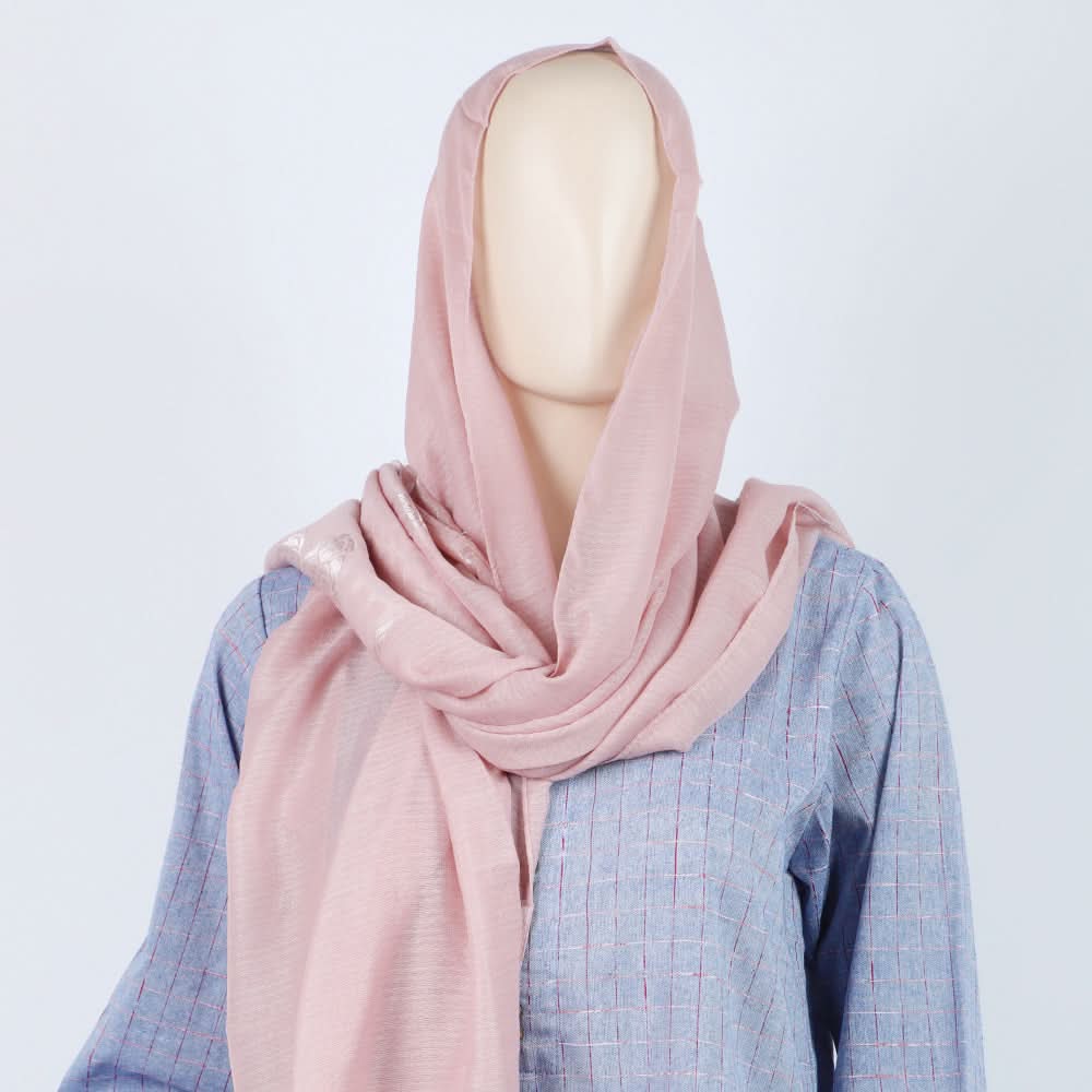 Women's Jacquard Border Turkish Scarves - Pink, Women Shawls & Scarves, Chase Value, Chase Value