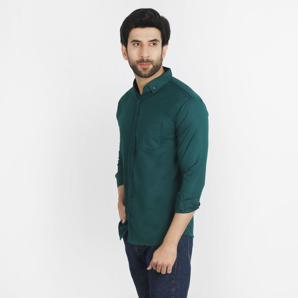 Men's Casual Chambray Shirt - Dark Green, Men's Shirts, Chase Value, Chase Value