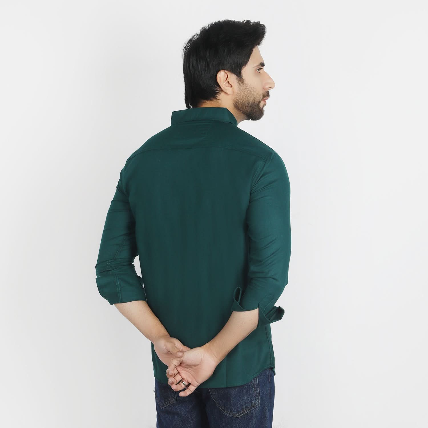 Men's Casual Chambray Shirt - Dark Green, Men's Shirts, Chase Value, Chase Value