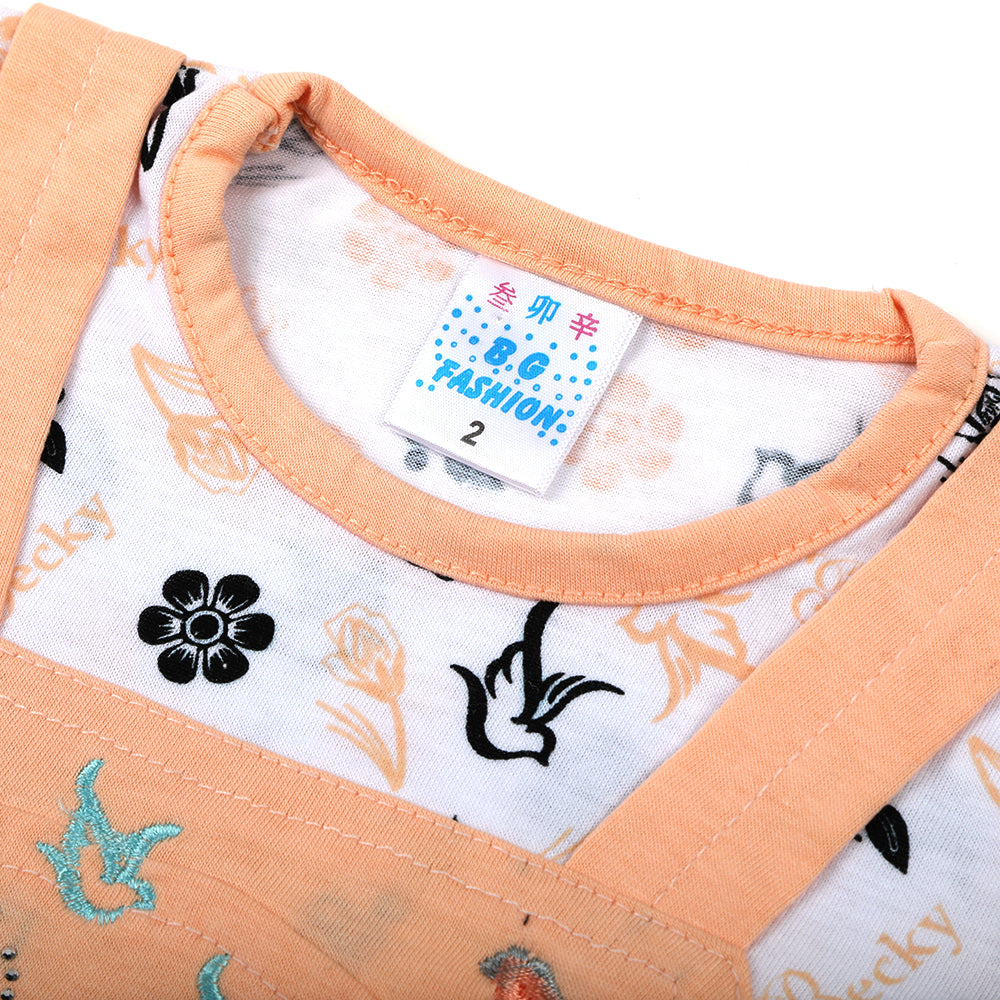 Newborn Girls Full Sleeves Suit - Peach, Newborn Girls Sets & Suits, Chase Value, Chase Value