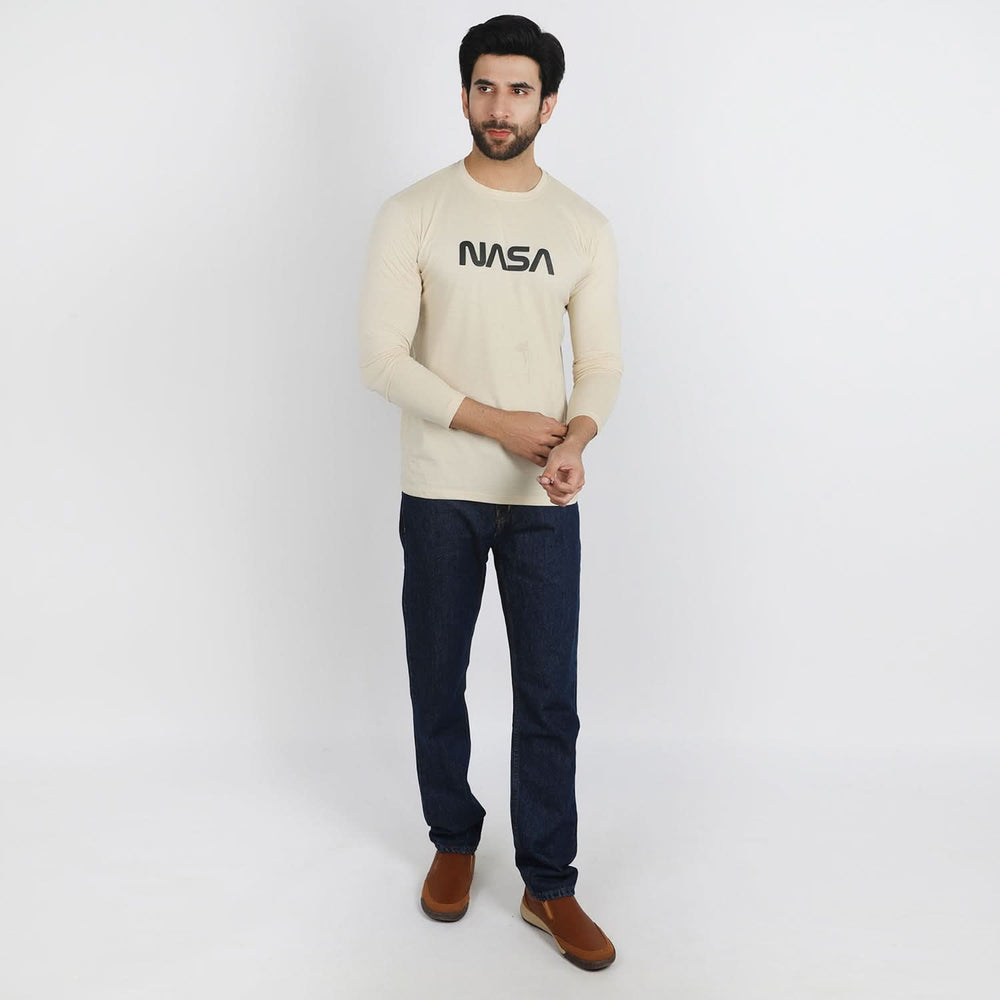 Men's Full Sleeves T-Shirt - Fawn, Men's T-Shirts & Polos, Chase Value, Chase Value