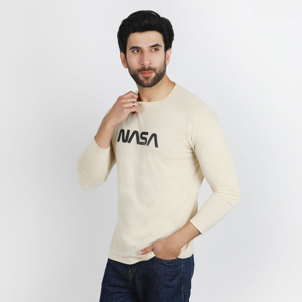 Men's Full Sleeves T-Shirt - Fawn, Men's T-Shirts & Polos, Chase Value, Chase Value