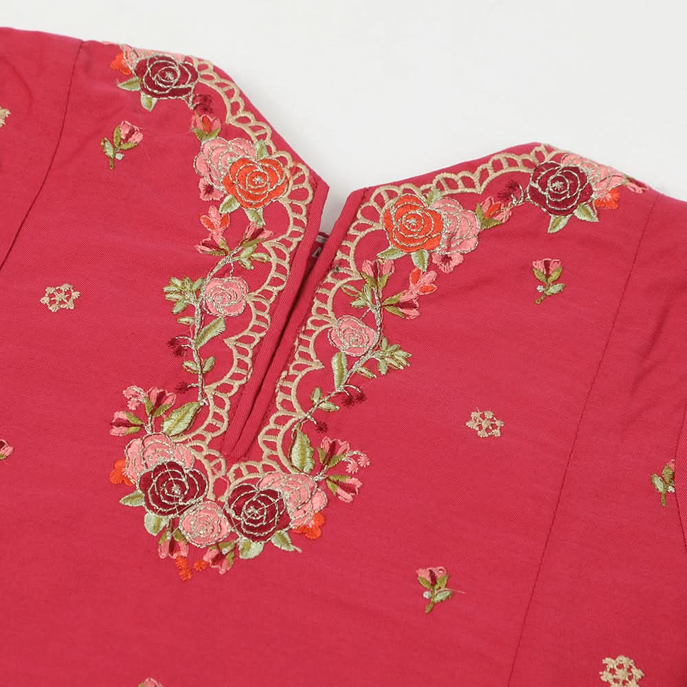Girls Embroidered Shalwar Suit - Pink, Girls Shalwar Kameez, Chase Value, Chase Value