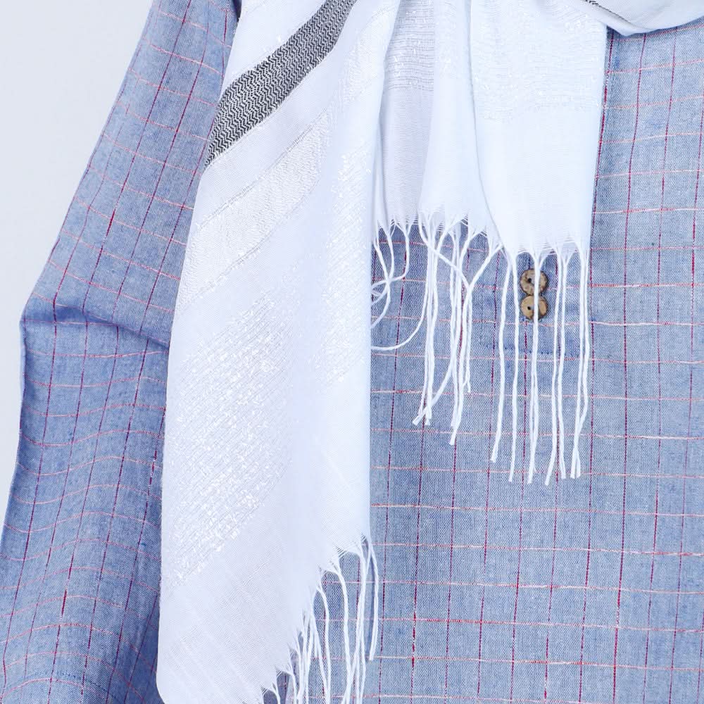 Women's Turkish Sparkle - White, Women Shawls & Scarves, Chase Value, Chase Value