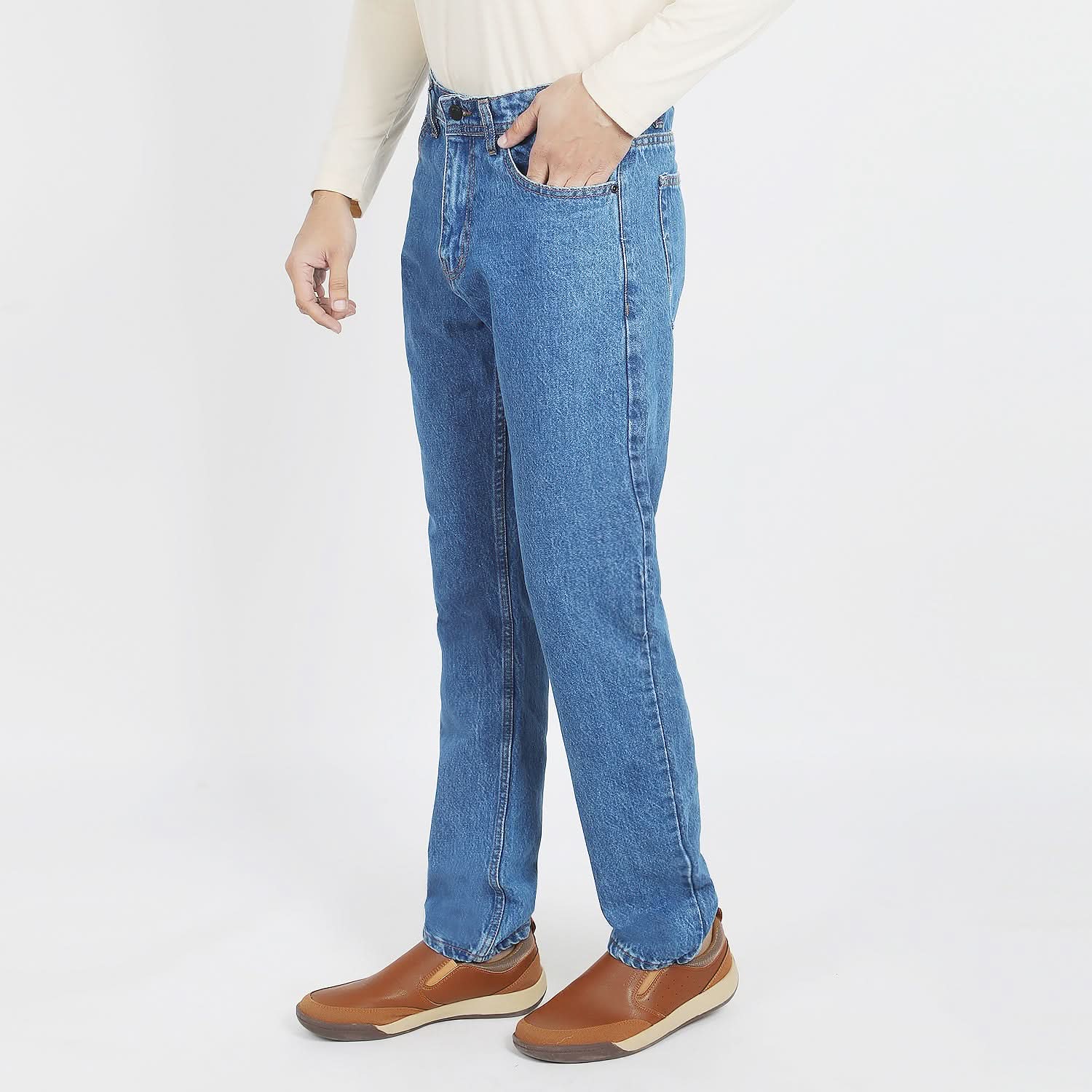 Men's Denim Pant Rigid - Blue, Men's Casual Pants & Jeans, Chase Value, Chase Value