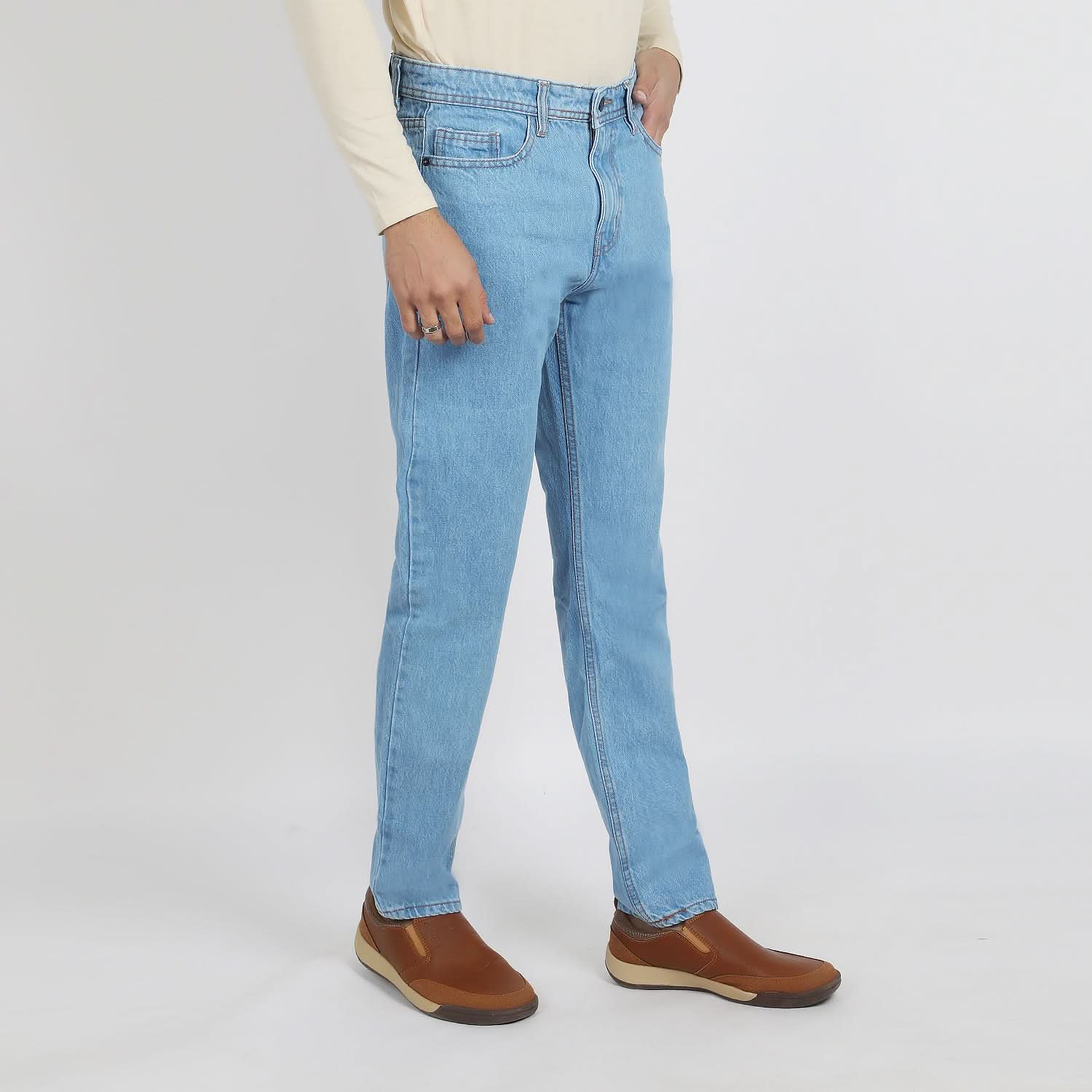 Men's Denim Pant Rigid - Ice Blue, Men's Casual Pants & Jeans, Chase Value, Chase Value