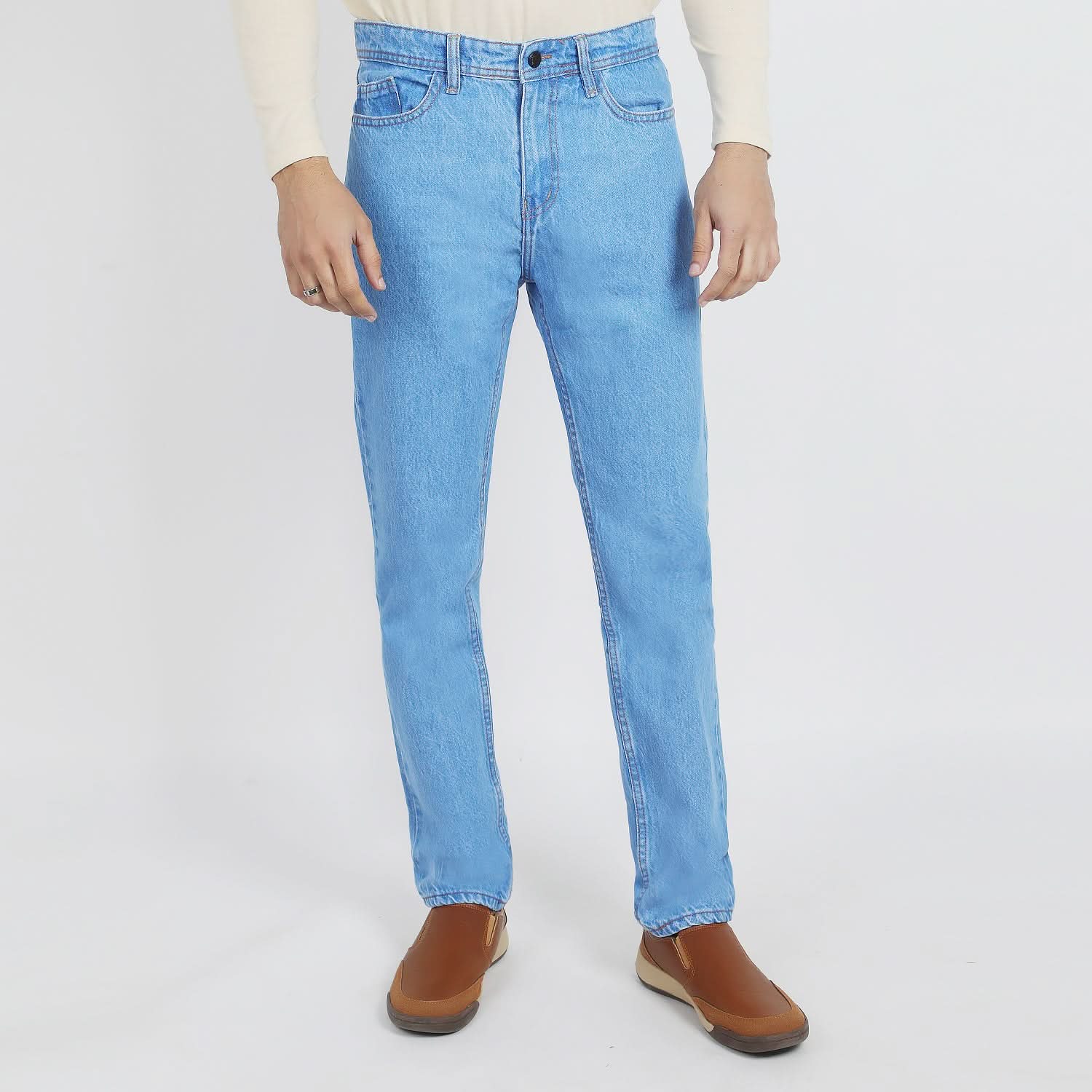 Men's Denim Pant Rigid - Light Blue, Men's Casual Pants & Jeans, Chase Value, Chase Value