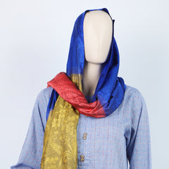 Women's Jacquard Turkish Scarves - Mustard & Blue