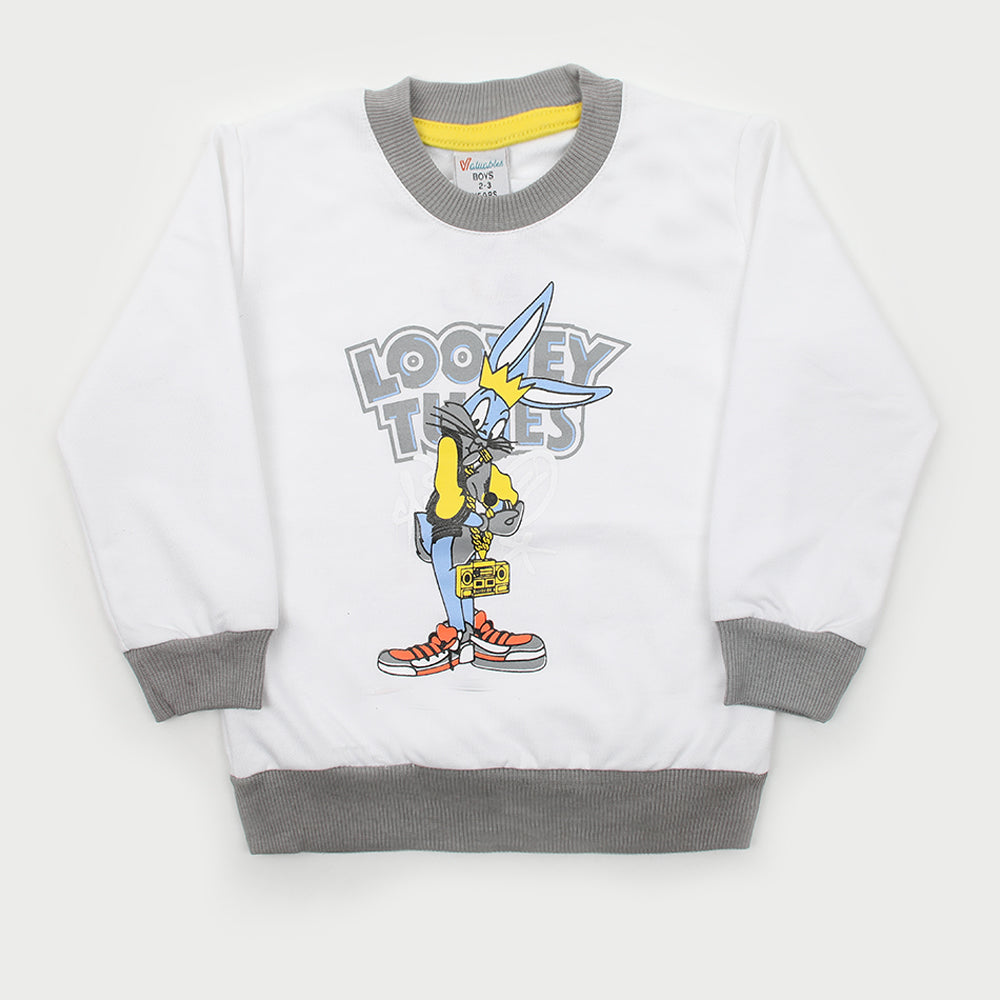 Boys Full Sleeves SweatShirt - White, Boys Hoodies & Sweat Shirts, Chase Value, Chase Value