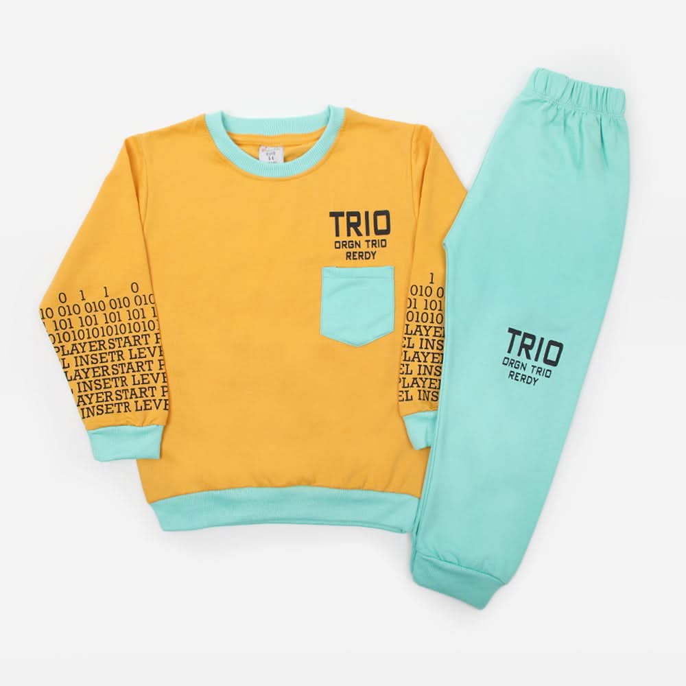 Boys Full Sleeves Pajama Suit - Mustard, Boys Sets & Suits, Chase Value, Chase Value